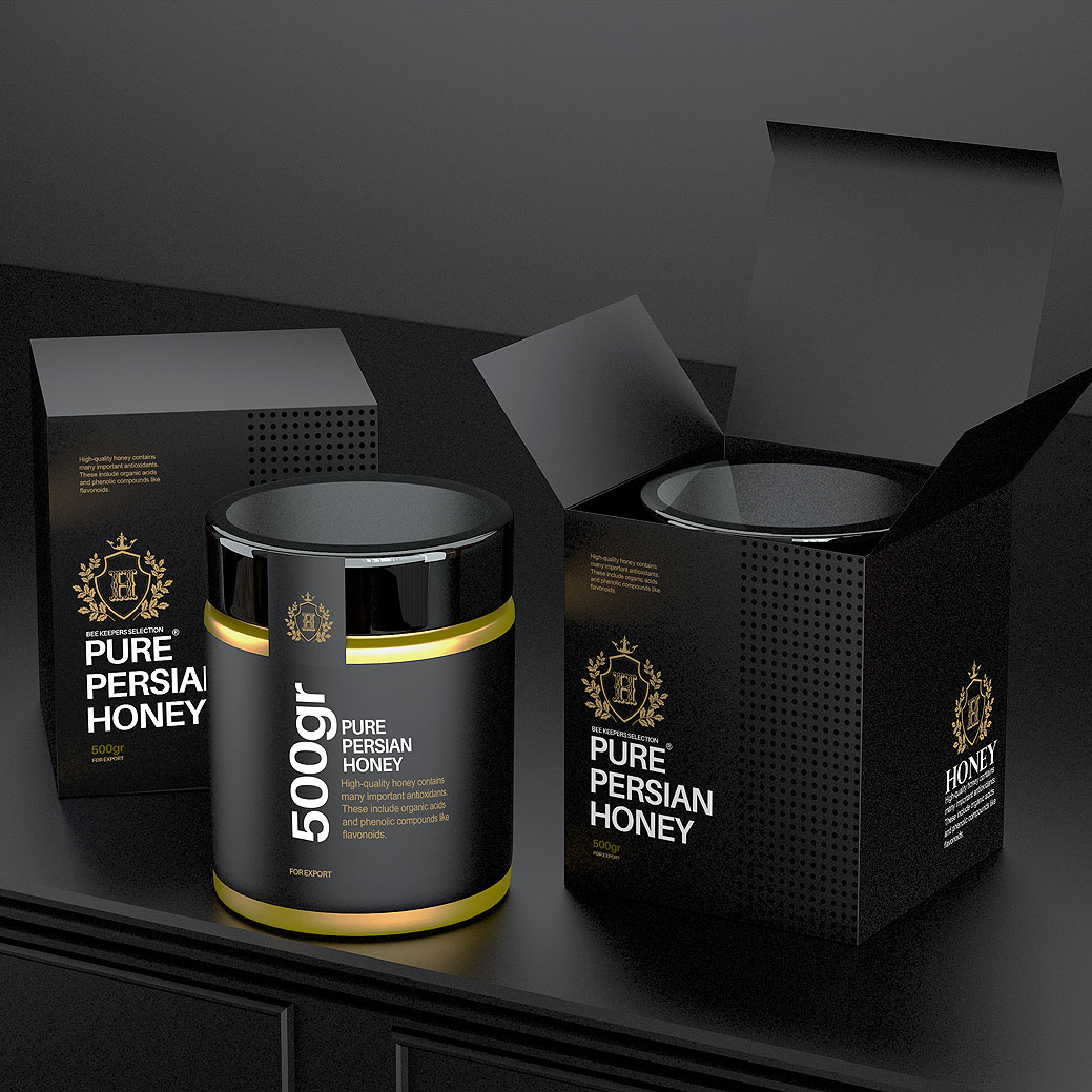 有別于傳統(tǒng)蜂蜜包裝這款看著很商務(wù)(圖1)