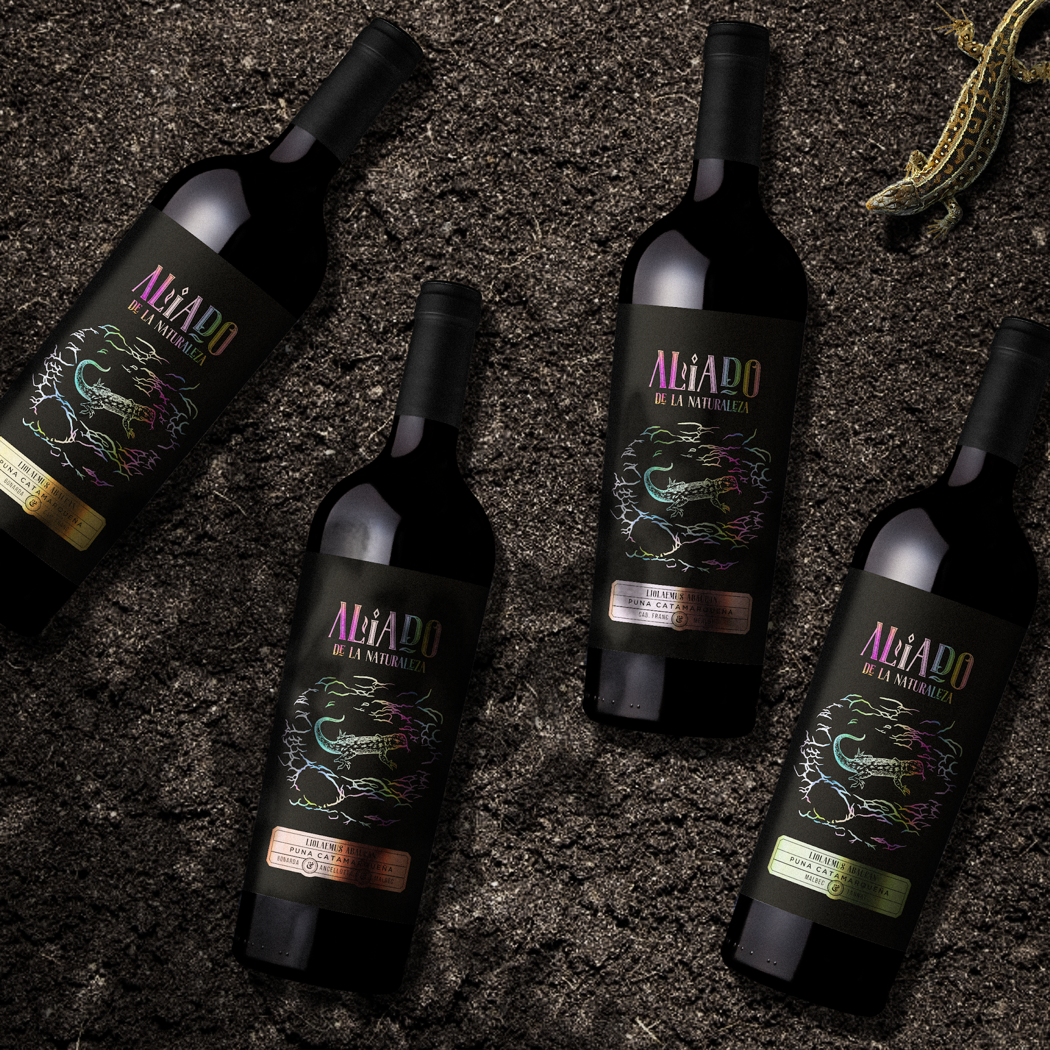 這款葡萄酒用蜥蜴做核心視覺強調(diào)自己產(chǎn)品的產(chǎn)地特點(圖1)