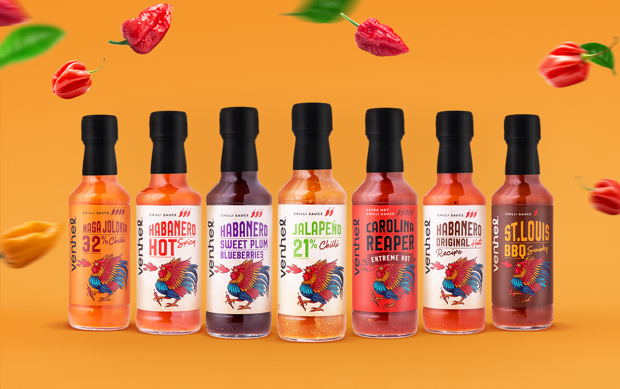 這款辣椒醬用噴火的公雞做為核心視覺(jué)(圖1) 這款辣椒醬用噴火的公雞做為核心視覺(jué)(圖1)