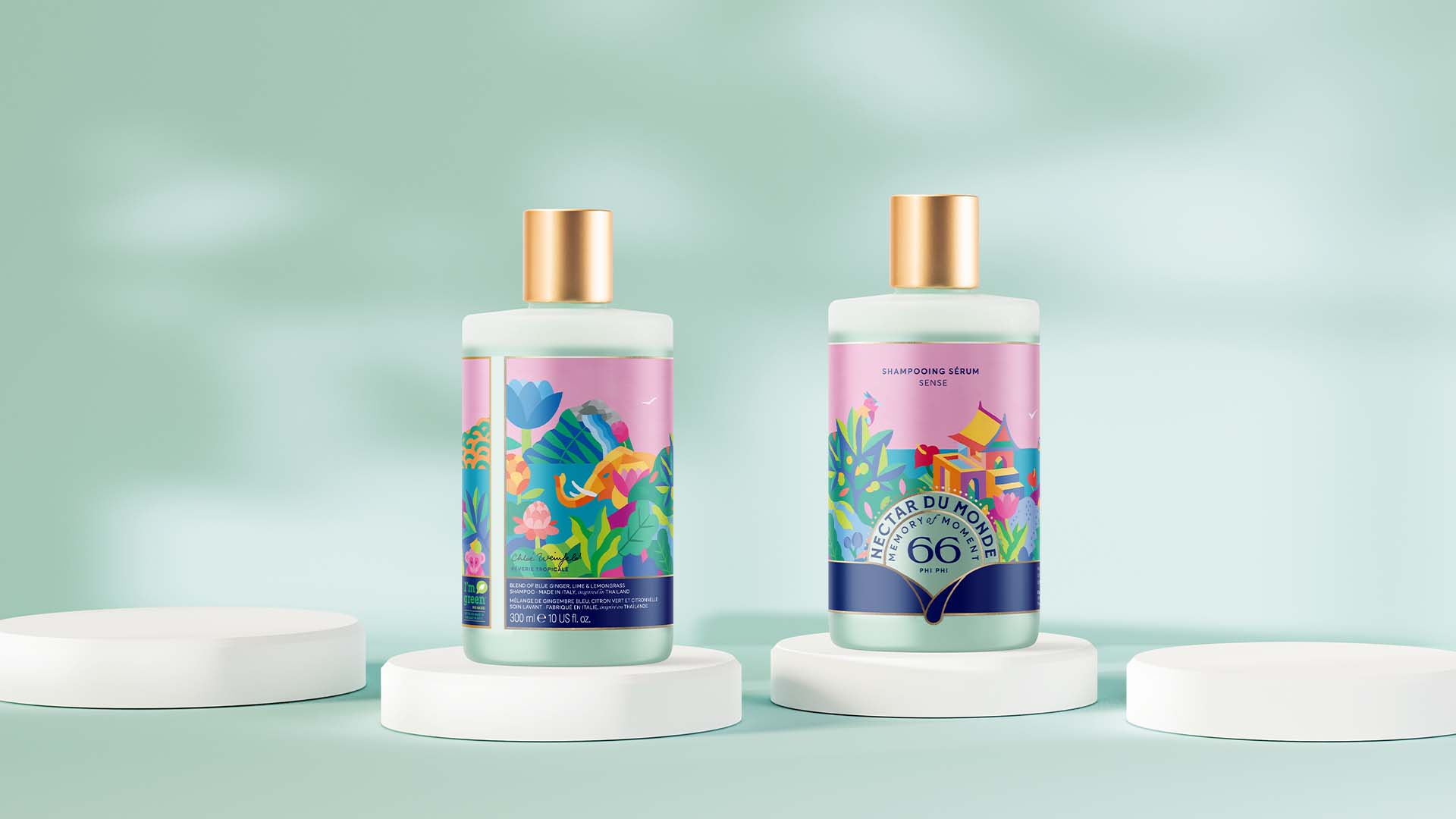 洗護(hù)產(chǎn)品包裝設(shè)計(jì)融入插圖，運(yùn)用現(xiàn)代和傳統(tǒng)字體結(jié)合有不一樣視覺感受(圖2)