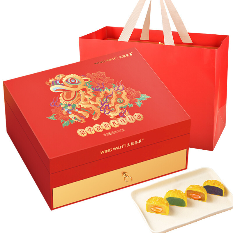 WING WAH 元朗榮華 榮華富貴禮月 廣式月餅 10餅5味 780g 禮盒裝包裝禮盒產(chǎn)品包裝創(chuàng)意設(shè)計(jì)欣賞(圖1)