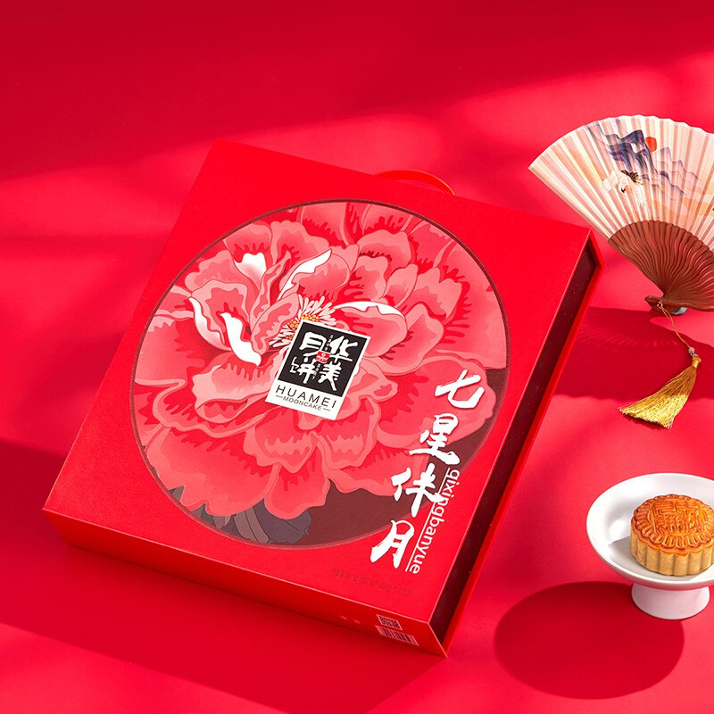 Huamei 華美 七星伴月 廣式月餅 8餅5味 880g 禮盒裝包裝禮盒產(chǎn)品包裝創(chuàng)意設(shè)計(jì)欣賞(圖3)